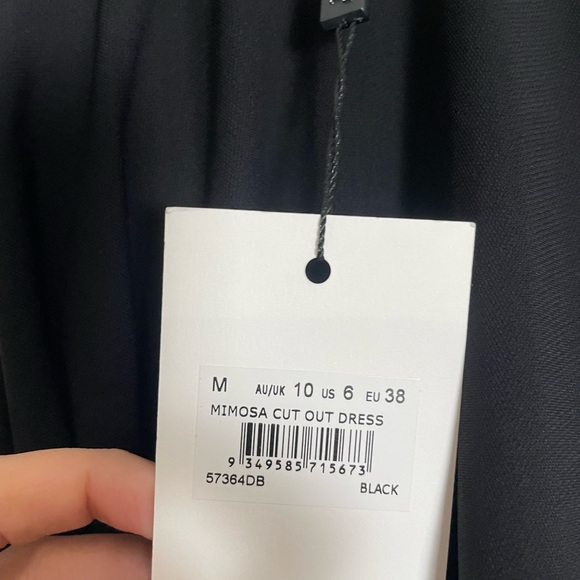 NWT Bardot Mimosa Cut Out Dress In Black Size 6 - Picture 11 of 11